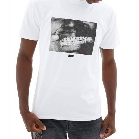 NEW NAHMIAS kodak grillz short sleeve t-shirt in white
